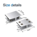 Glass Clamp,4 Pack Adjustable Double Side Aluminum Alloy Glass Shelf Support Bracket,Glass Clip Clamp Holder for 10-12mm Thickness