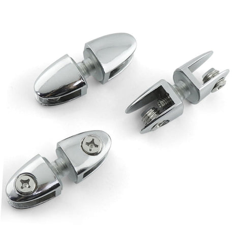 3pcs Glass Clamp Bracket for Wall Shelf Support Stainless Steel Glass Clamp Shelf Bracket Mirror Holder Clips Fixation Clamp