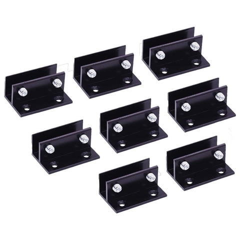Glass clamp, Glass Holder, Aluminum Alloy Glass clamp Bracket Bracket clamp Glass Cabinet 0.32"（8mm）-0.48"（12mm） Thickness (8pcs)
