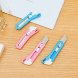 Household School Plastic Good performance Handle Sharp Blade Mini Utility Cutter  4 Pcs Utility Knife with Razor Blade