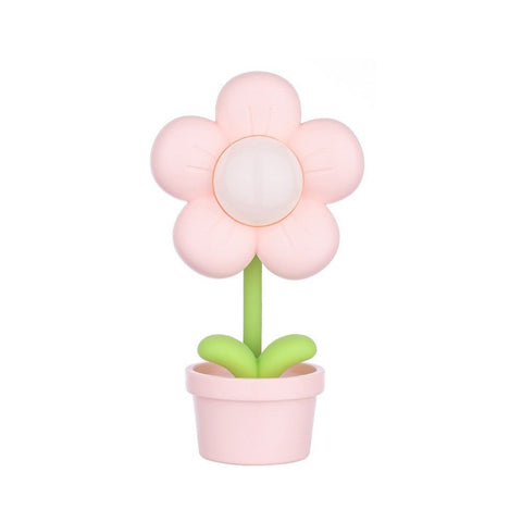 Cartoon Flower Night Light Battery Operated, Creative Bedside Lamp Adjustable Cute Flower Light Kids Bedroom Decor (Pink) In Australia - Darrahopens