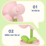 Cartoon Flower Night Light Battery Operated, Creative Bedside Lamp Adjustable Cute Flower Light Kids Bedroom Decor (Pink) In Australia - Darrahopens