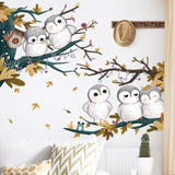 Cute Little Owls Wall Stickers, Cartoon Animal Wall Decals Removable Vinyl Peel and Stick for Kids Baby Living Room In Australia - Darrahopens