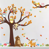 Creative Cartoon Family Owls On The Brown Tree Wall Decals Removable Wall Stickers Wall Art Decor Murals Animals Wallpaper In Australia - Darrahopens
