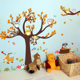 Creative Cartoon Family Owls On The Brown Tree Wall Decals Removable Wall Stickers Wall Art Decor Murals Animals Wallpaper In Australia - Darrahopens