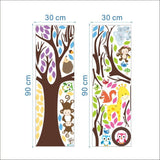 Cartoon Animal Monkey Owl Tree Wallpaper Wall Stickers for Home/Kids Room/Children Bedroom/Kindergarten Classroom Decoration