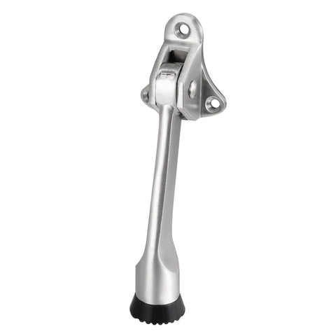 Stopper, Heavy Duty Door Stop with Non-Slip Rubber Tip for Wood Concrete Tiled Carpeted Floors, Brushed Nickel