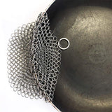 Premium Stainless Steel Cast Iron Cleaner, Chainmail Scrubber for Cast  Pan Pre-Seasoned Pan Ovens  Pans Scraper  Skillet Scraper