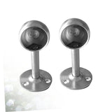 2pc Curtain Rod Ceiling-Mount Bracket, Stainless Steel Ceiling Curtain Rod Brackets Flange Rod Holder Shower  Rod Holder