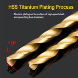 Hex Shank Drill Bit Set Premium Titanium Impact Hex Drill Bits for Wood, Steel, Metal, Plastic, Quick Change Design