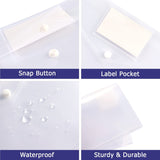 6pc  Clear Document Folders Plastic Envelopes Poly Envelopes File Envelopes with Label Pocket and Snap Button In Australia - Darrahopens