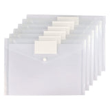 6pc  Clear Document Folders Plastic Envelopes Poly Envelopes File Envelopes with Label Pocket and Snap Button