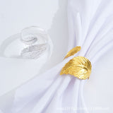 2pc Gold Leaf Napkin Rings Set of Leaves Napkin Rings for Table Setting, Metal Leaf Napkin Holder Rings for Holiday Party