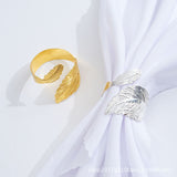 2pc Gold Leaf Napkin Rings Set of Leaves Napkin Rings for Table Setting, Metal Leaf Napkin Holder Rings for Holiday Party