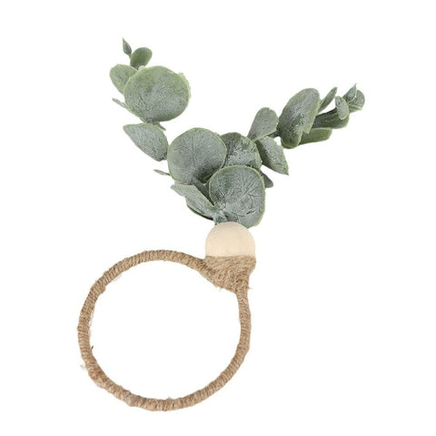 3pc Spring Napkin Rings, Wood Bead Farmhouse Napkin Rings for Weddings Christmas Party and Easter Table Decoration