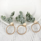 3pc Spring Napkin Rings, Wood Bead Farmhouse Napkin Rings for Weddings Christmas Party and Easter Table Decoration