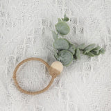3pc Spring Napkin Rings, Wood Bead Farmhouse Napkin Rings for Weddings Christmas Party and Easter Table Decoration