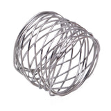 6pc Handmade Round Mesh Napkin Rings Holder for Dinning Table Parties Everyday, Set of 6 (Silver) In Australia - Darrahopens