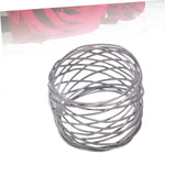 6pc Handmade Round Mesh Napkin Rings Holder for Dinning Table Parties Everyday, Set of 6 (Silver) In Australia - Darrahopens