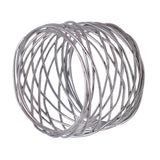 6pc Handmade Round Mesh Napkin Rings Holder for Dinning Table Parties Everyday, Set of 6 (Silver) In Australia - Darrahopens