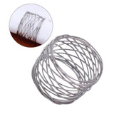 6pc Handmade Round Mesh Napkin Rings Holder for Dinning Table Parties Everyday, Set of 6 (Silver)