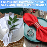 6 Pcs Silver Dinner Napkins Rings Set  Bulk Fall Dinner Table Decor Napkin Holder for Table Setting Decor Napkin Holder In Australia - Darrahopens