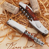 Heavy Double Hinged Fulcrum Corkscrew Wine Opener with Premium Rosewood Handle and Foil Cutter, Great Birthday Gift In Australia - Darrahopens
