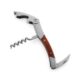 Heavy Double Hinged Fulcrum Corkscrew Wine Opener with Premium Rosewood Handle and Foil Cutter, Great Birthday Gift