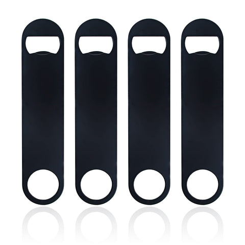 4 pc  Stainless Steel Flat Bottle Opener, Beer Bottle Opener, with Exquisite Packaging, for Kitchen, Bar or Restaurant, Black, In Australia - Darrahopens