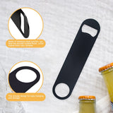 4 pc  Stainless Steel Flat Bottle Opener, Beer Bottle Opener, with Exquisite Packaging, for Kitchen, Bar or Restaurant, Black,