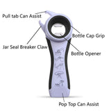 5 in 1 Lids off Jar Opener, Bottle Opener, Ideal For Women, Kids, Seniors - for Multipurpose Kitchen Tool, Easy open. White In Australia - Darrahopens