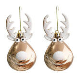2pc Reindeer Ornament, For Hanging on a Tree or Crystal with Copper Accent and Print Face, Part of the Joyful Ornaments Collection In Australia - Darrahopens