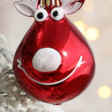 2pc Reindeer Ornament, For Hanging on a Tree or Crystal with Copper Accent and Print Face, Part of the Joyful Ornaments Collection