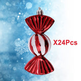 4 PC  Shatterproof Xmas Candies Ornaments，Christmas Candy Ornaments Hanging Glitter with Ropes for Christmas Tree Candy Cane Home