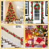 28PCS Christmas Tree Decorations: Poinsettias Artificial Flowers Ornaments Xmas Red Glitter Flower with Clips In Australia - Darrahopens