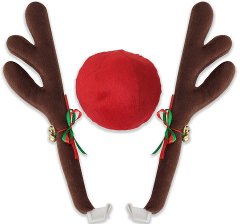 Antlers and Nose - Christmas Decorations for Car Windows, Roof, and Grille - Holiday Accessories Decoration Kit In Australia - Darrahopens