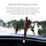 Antlers and Nose - Christmas Decorations for Car Windows, Roof, and Grille - Holiday Accessories Decoration Kit
