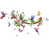 Hummingbirds Wall Decals Peel and Stick Birds Vinyl Wall Stickers Butterfly Flowers Colorful Wall Stickers Hummingbird In Australia - Darrahopens