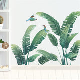 Leaf Wall Decals Plants Wall Stickers Tropical Monstera Green Leaves Hummingbird Wall Decor for Nursery Kid'sroom In Australia - Darrahopens