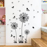 Dandelion Wall Decals Flower Stickers Murals Butterflies Wall Decor for Bedroom Office Bathroom Living Room Floral Wall In Australia - Darrahopens
