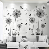 Dandelion Wall Decals Flower Stickers Murals Butterflies Wall Decor for Bedroom Office Bathroom Living Room Floral Wall In Australia - Darrahopens