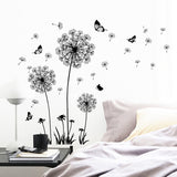 Dandelion Wall Decals Flower Stickers Murals Butterflies Wall Decor for Bedroom Office Bathroom Living Room Floral Wall In Australia - Darrahopens