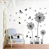 Dandelion Wall Decals Flower Stickers Murals Butterflies Wall Decor for Bedroom Office Bathroom Living Room Floral Wall In Australia - Darrahopens