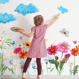 Flowers Butterflies Wall Decals Chrysanthemums Dragonflies Wall Sticker Botanical Peel and Stick Art Removable  Garden Decal In Australia - Darrahopens
