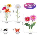 Flowers Butterflies Wall Decals Chrysanthemums Dragonflies Wall Sticker Botanical Peel and Stick Art Removable  Garden Decal In Australia - Darrahopens