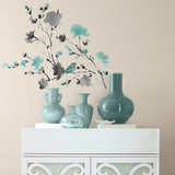 Watercolor Flower Tree Branch Wall Stickers  Peel and Stick Wall Art Decals for Living Room Bedroom