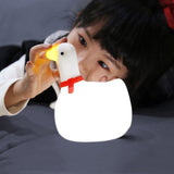 2pc Cute Duck Night Light:Baby Silicone Duck Lamp - Kids Night Lamp - Rechargeable Nursery Nightlight - Timer Function Bedside Lamp