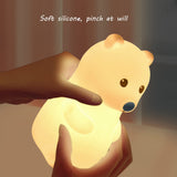 Cute Bear Kids Night Light for Kids Room, Rechargeable Kids Night Light Bedroom Bear Lamp, Color Changing Silicone Night Light In Australia - Darrahopens
