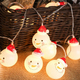 Christmas String Lights Snowman String Lights Waterproof Fairy Christmas Lights Battery-Powered Decoration