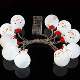 Christmas String Lights Snowman String Lights Waterproof Fairy Christmas Lights Battery-Powered Decoration